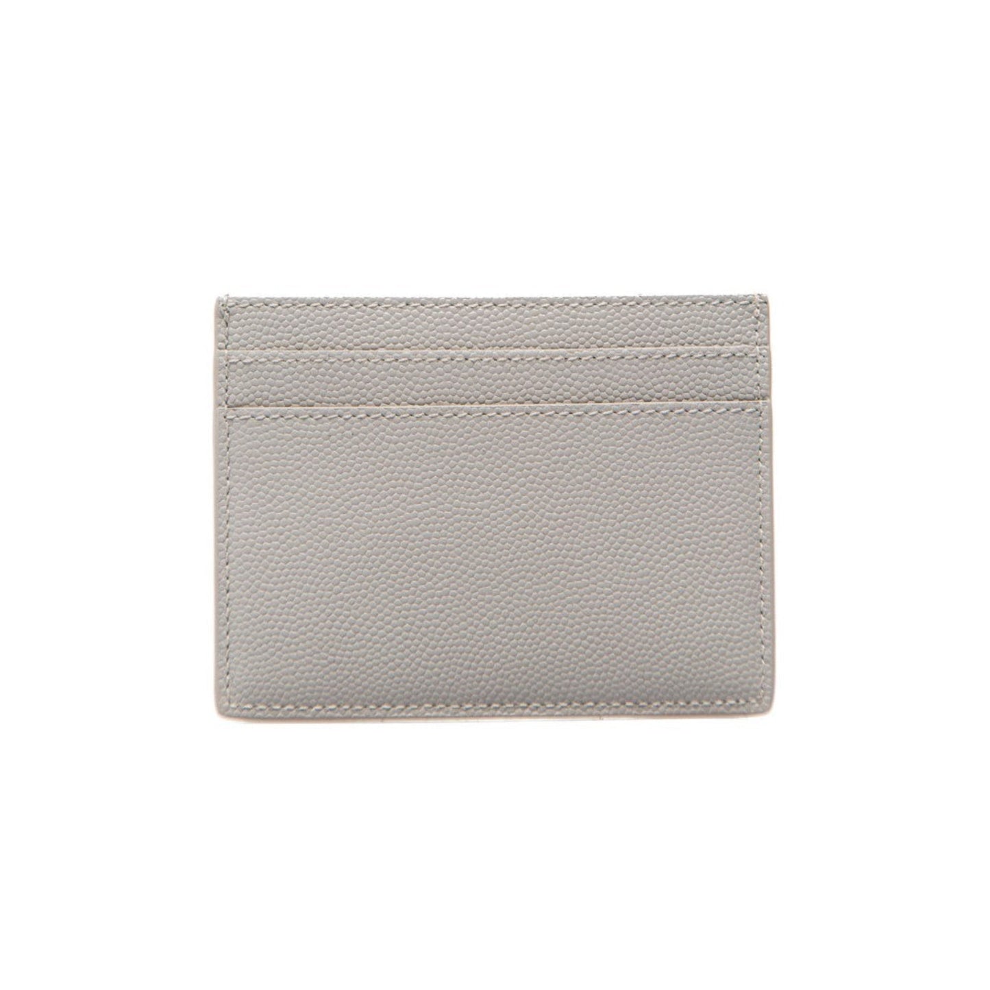 Saint Laurent Grey Grain de Poudre Leather Credit Card Case Wallet