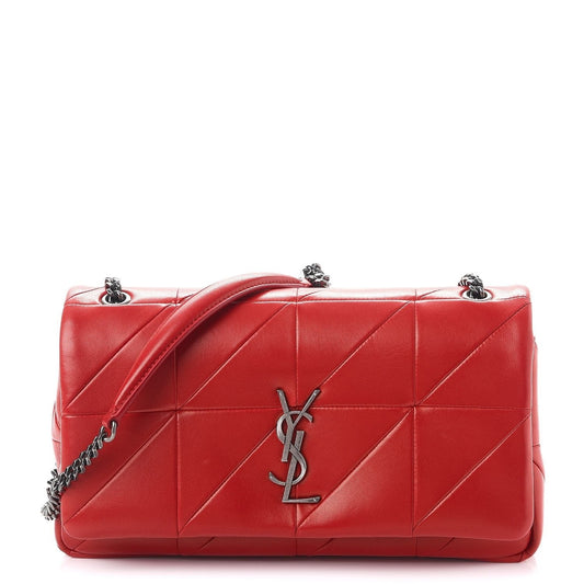 Saint Laurent Jamie Monogram "Carré Rive Gauche Red Lambskin Leather 515821