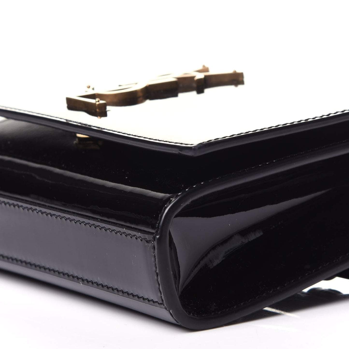 Saint Laurent Kate Black Patent Leather Monogram 85/34 Belt Bag 534395