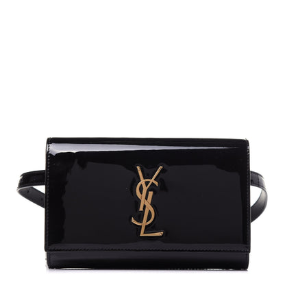 Saint Laurent Kate Black Patent Leather Monogram 85/34 Belt Bag 534395