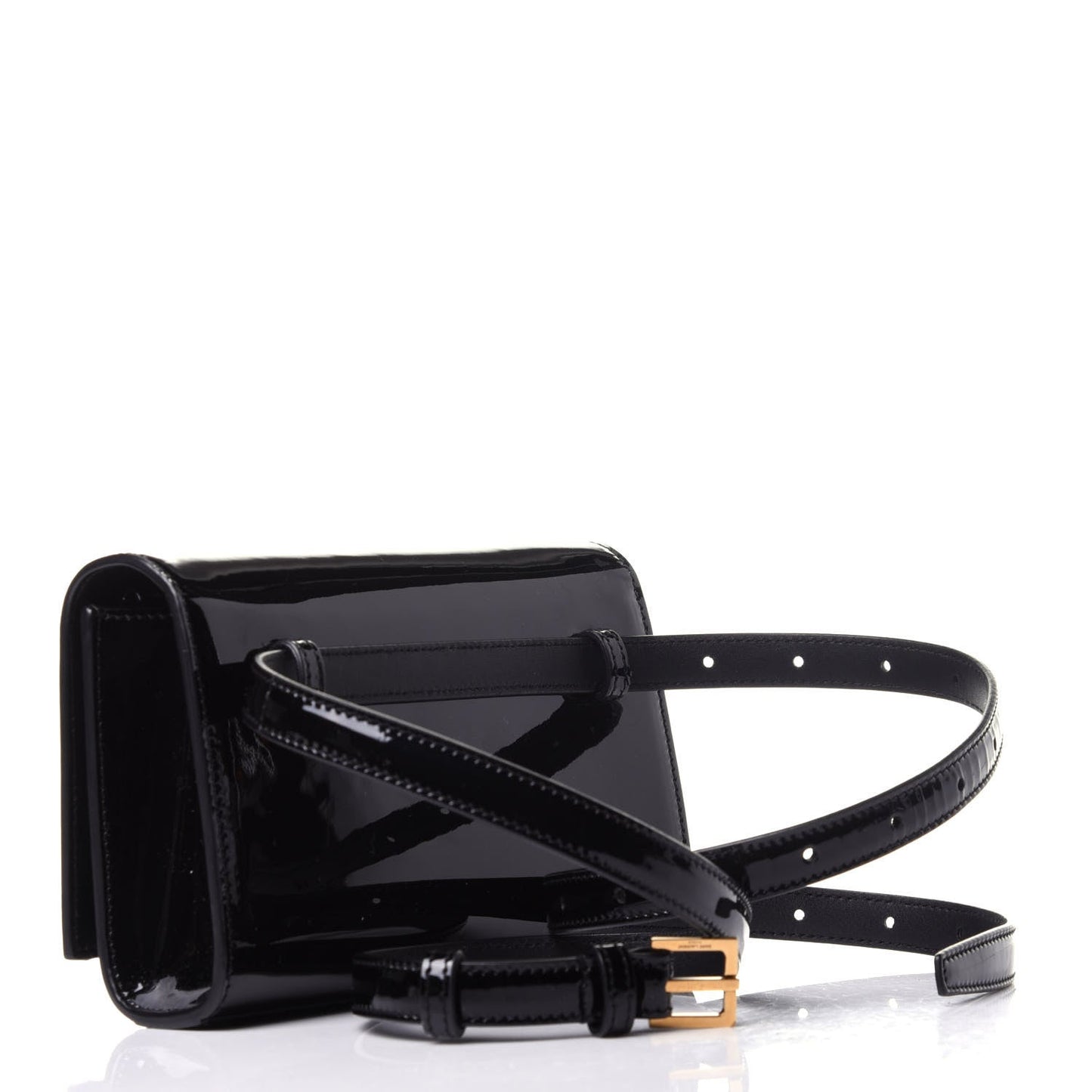 Saint Laurent Kate Black Patent Leather Monogram 85/34 Belt Bag 534395