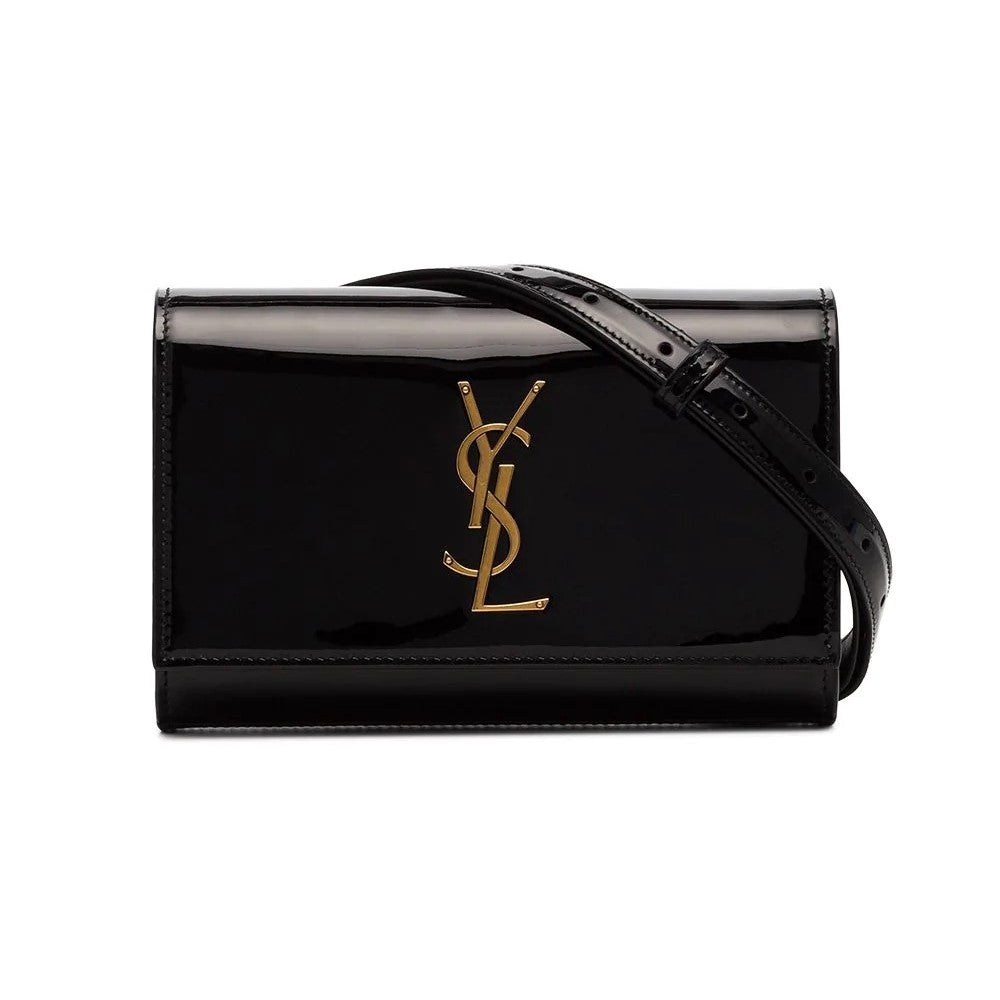 Saint Laurent Kate Black Patent Leather Monogram 85/34 Belt Bag 534395