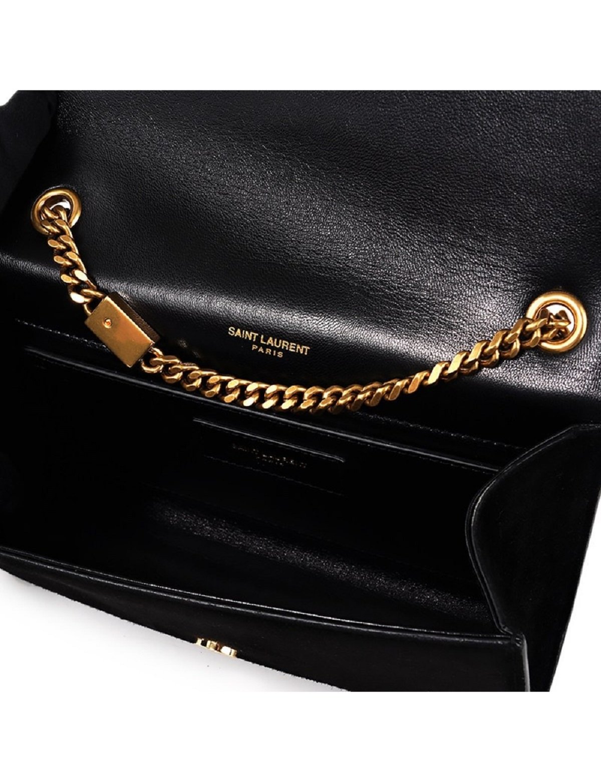 Saint Laurent Kate Black Suede Monogramme Embroidered Parrots 471286