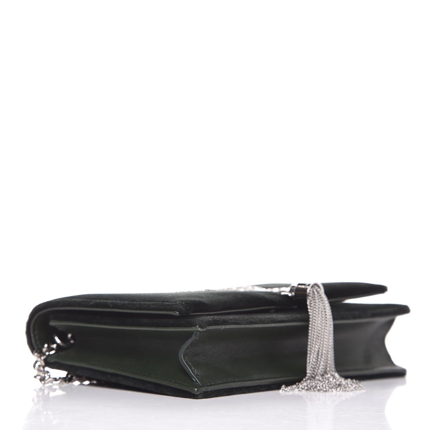 Saint Laurent Monogram Kate Tassel Crystal Green Velvet Cross Body 491521