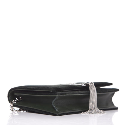 Saint Laurent Monogram Kate Tassel Crystal Green Velvet Cross Body 491521