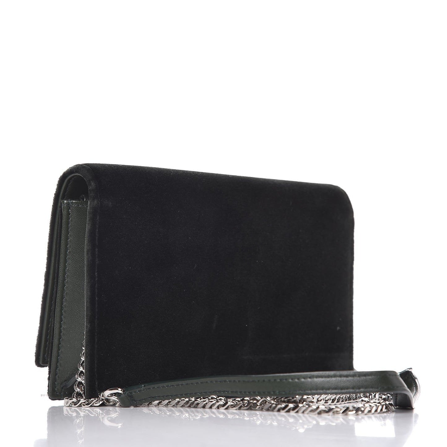 Saint Laurent Monogram Kate Tassel Crystal Green Velvet Cross Body 491521
