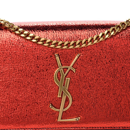 Saint Laurent Kate Monogramme Red Metallic Leather Crossbody Bag 469390