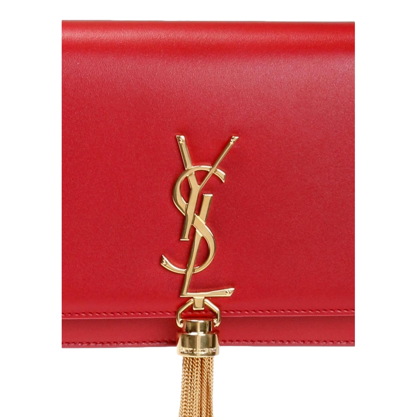 Saint Laurent Kate Tassel Lipstick Red Crossbody Clutch Bag