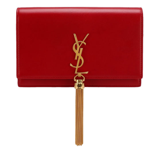 Saint Laurent Kate Tassel Lipstick Red Crossbody Clutch Bag
