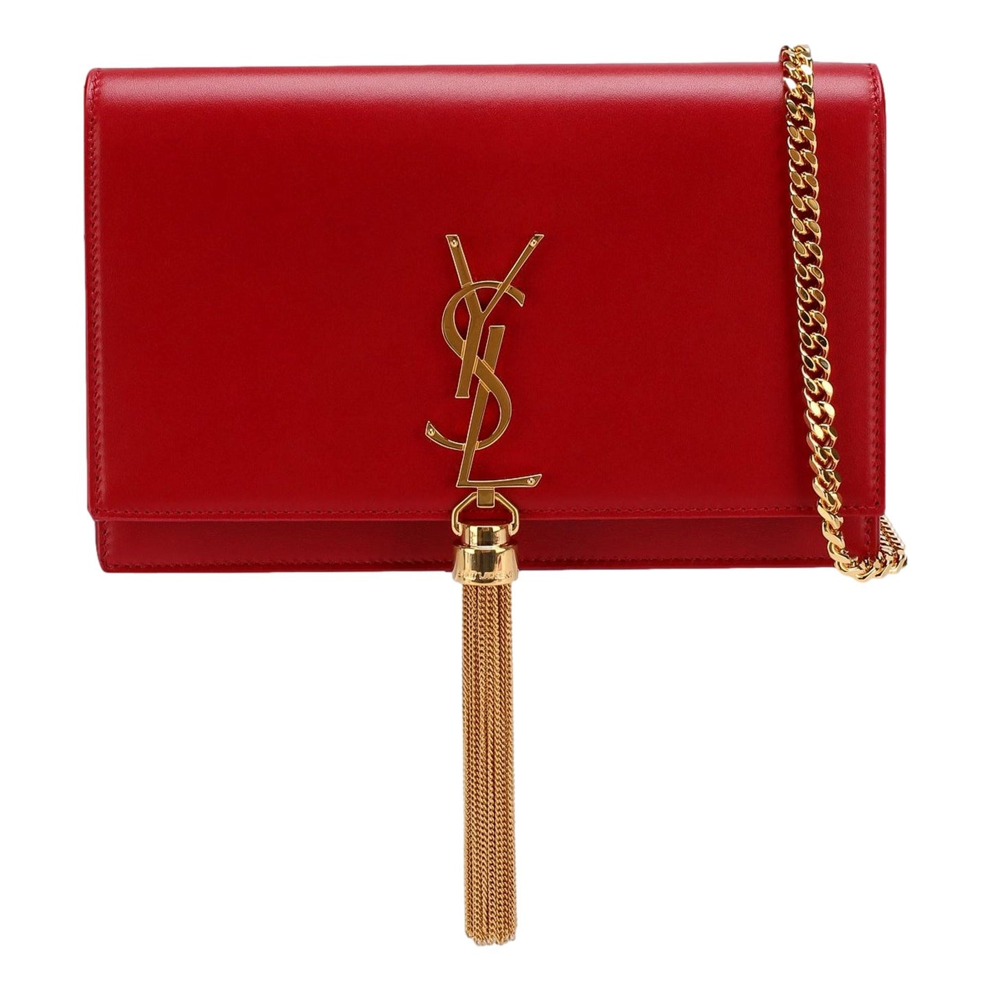 Saint Laurent Kate Tassel Lipstick Red Crossbody Clutch Bag