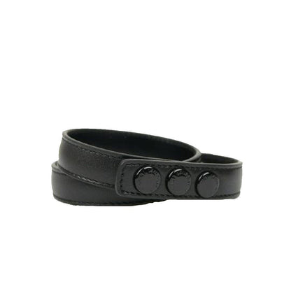 Saint Laurent Le Trois Clous Double Wrap Black Leather Stud Bracelet
