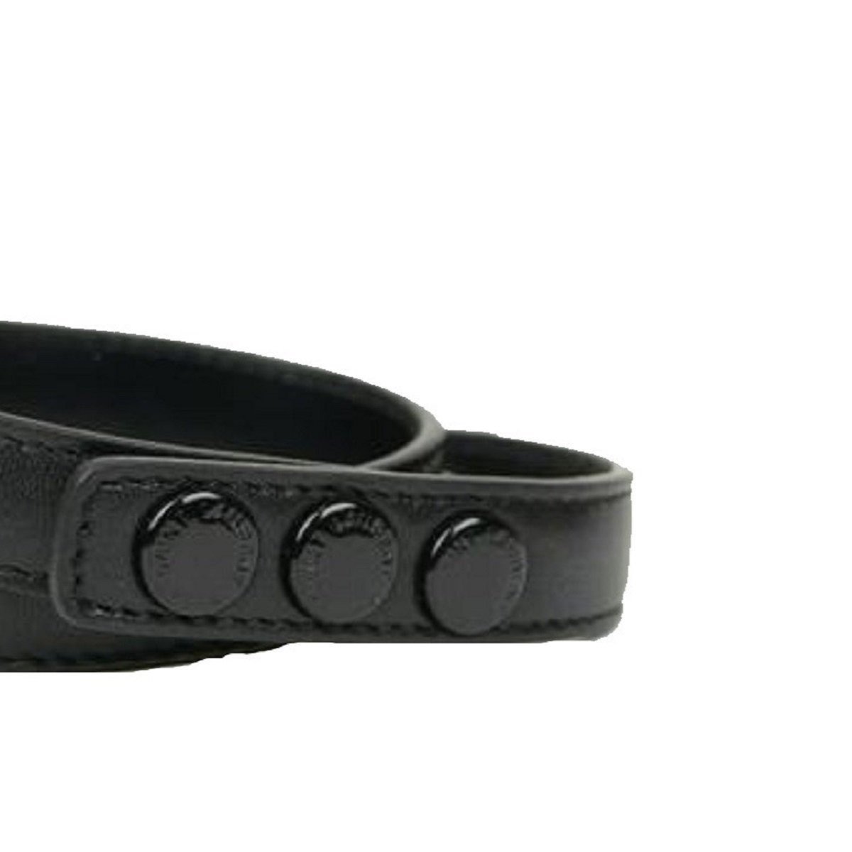 Saint Laurent Le Trois Clous Double Wrap Black Leather Stud Bracelet