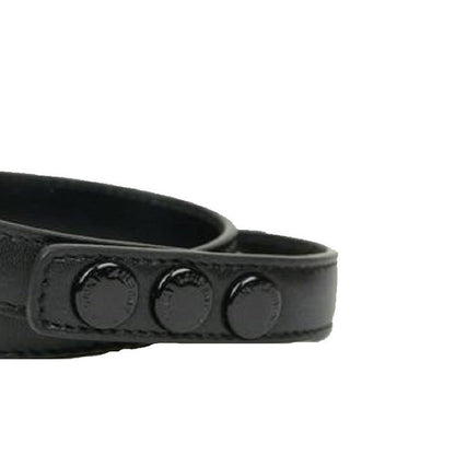 Saint Laurent Le Trois Clous Double Wrap Black Leather Stud Bracelet