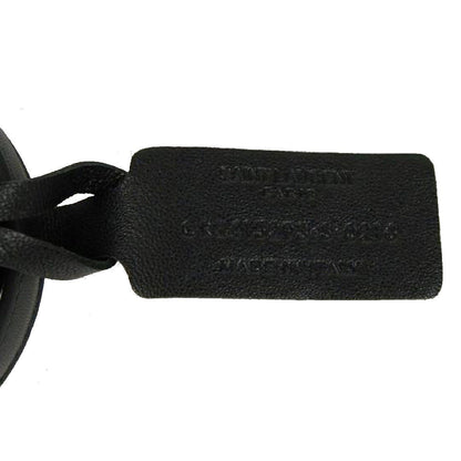 Saint Laurent Le Trois Clous Double Wrap Black Leather Stud Bracelet
