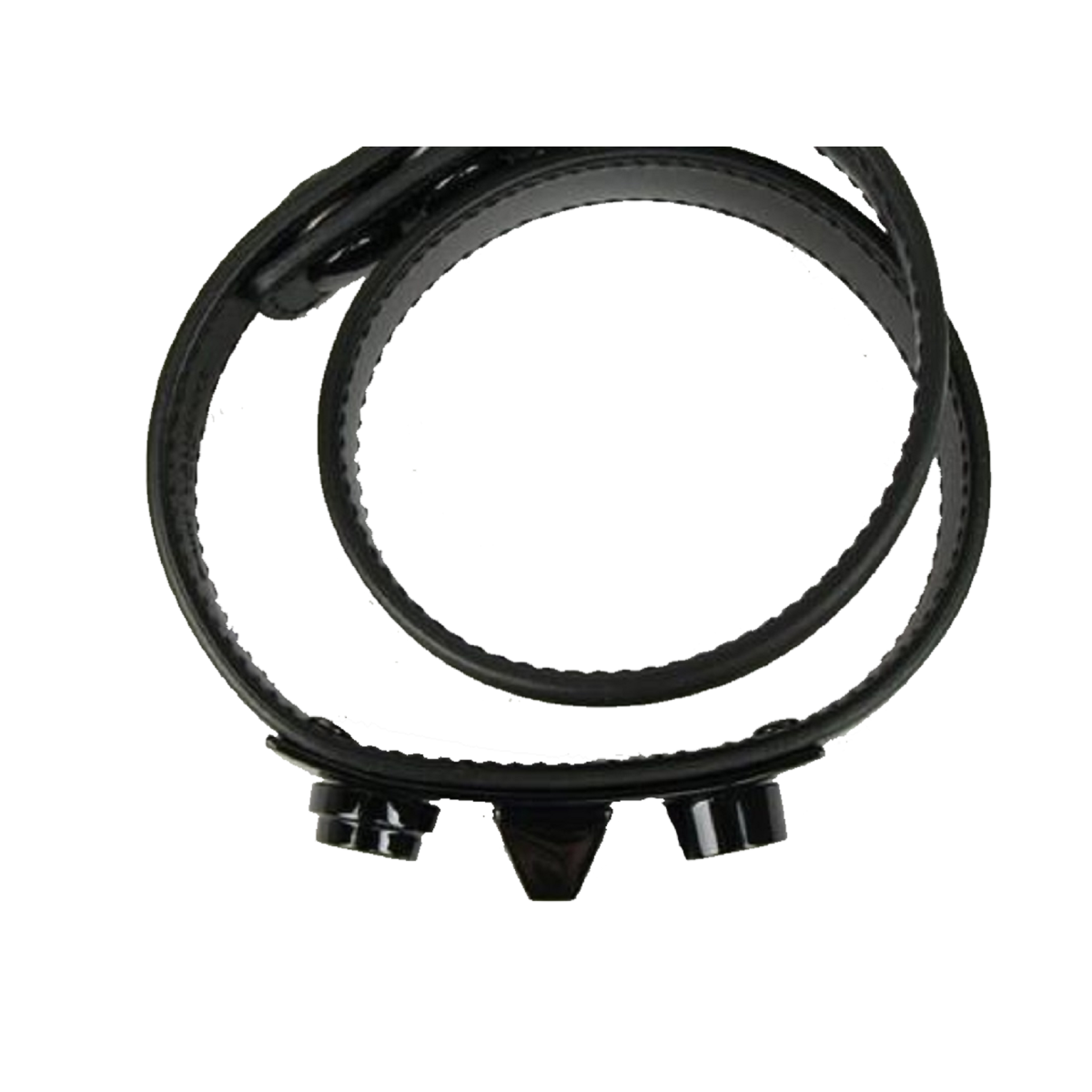 Saint Laurent Le Trois Clous Double Wrap Black Leather Stud Bracelet