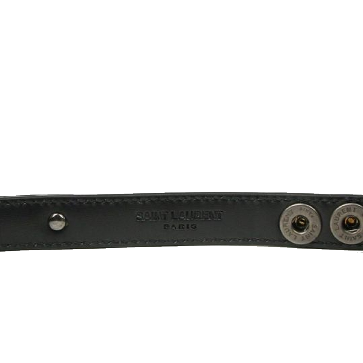 Saint Laurent Le Trois Clous Double Wrap Black Leather Stud Bracelet