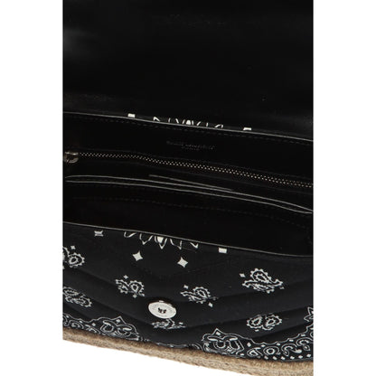 Saint Laurent Loulou Black Paisley Quilted Small Cross Body Bag