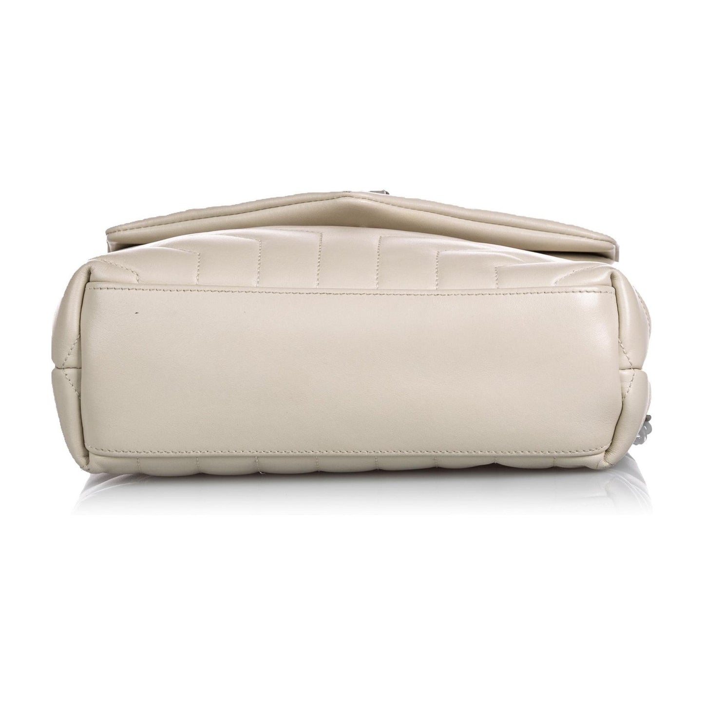 Saint Laurent Loulou Ivory Leather Matelasse Medium Shoulder Bag 458716