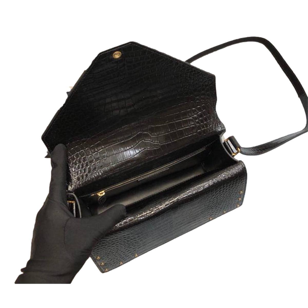 Saint Laurent Margaux Crocodile Leather Crossbody Bag 578056