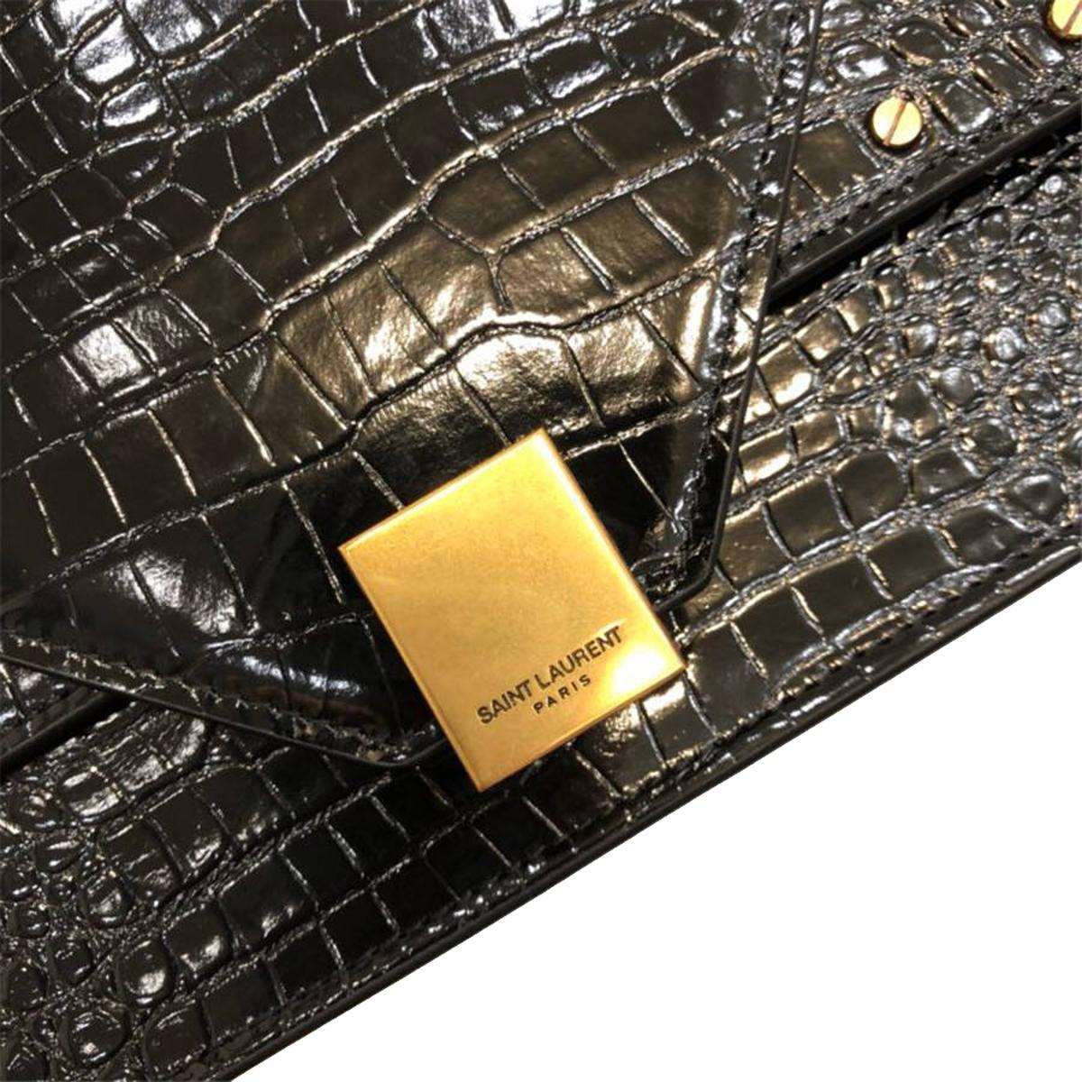 Saint Laurent Margaux Crocodile Leather Crossbody Bag 578056