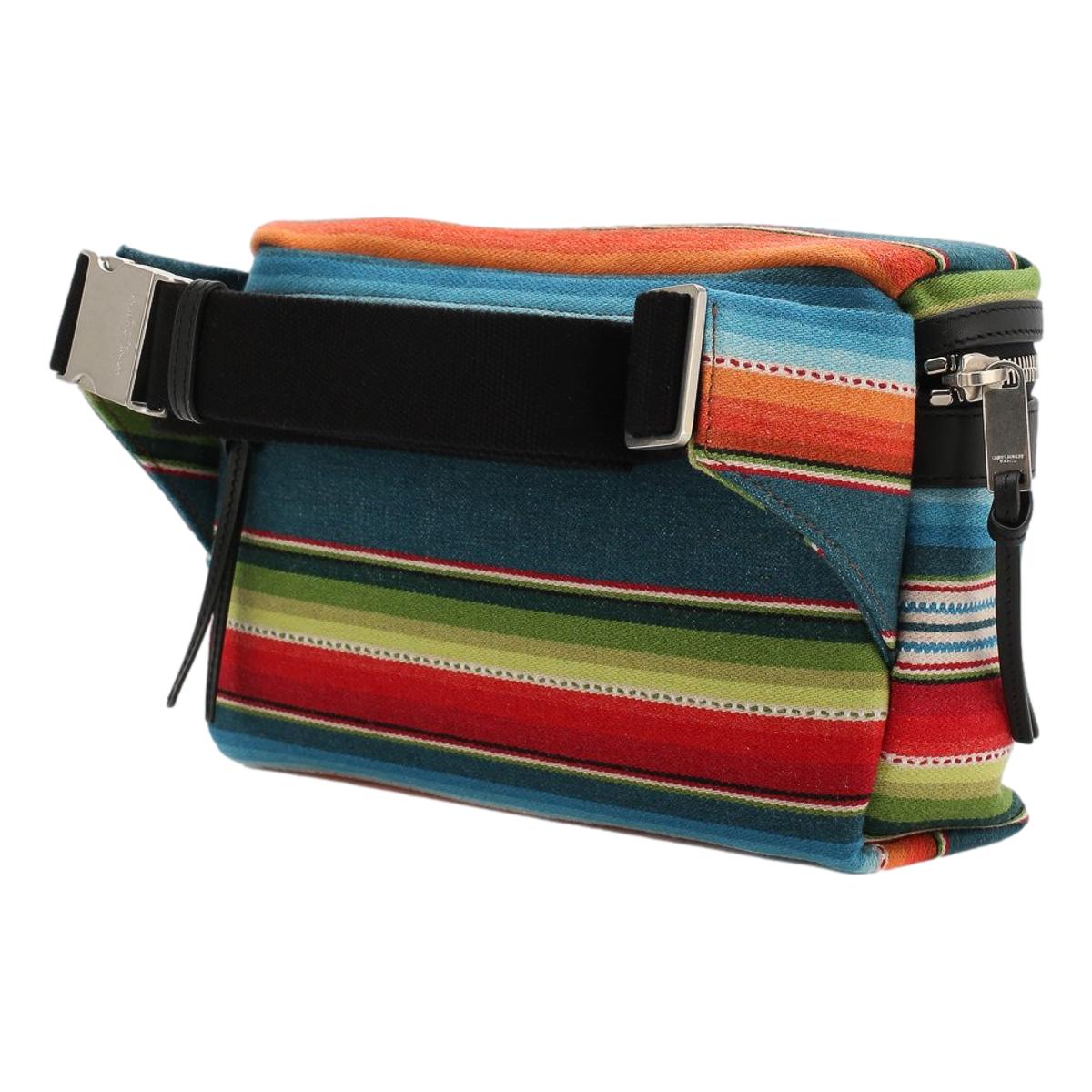 Saint Laurent Marisupio Tika Toile Canvas Belt Bag 505973