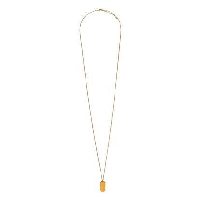 Saint Laurent Military Tag Pendant Necklace Brass Gold