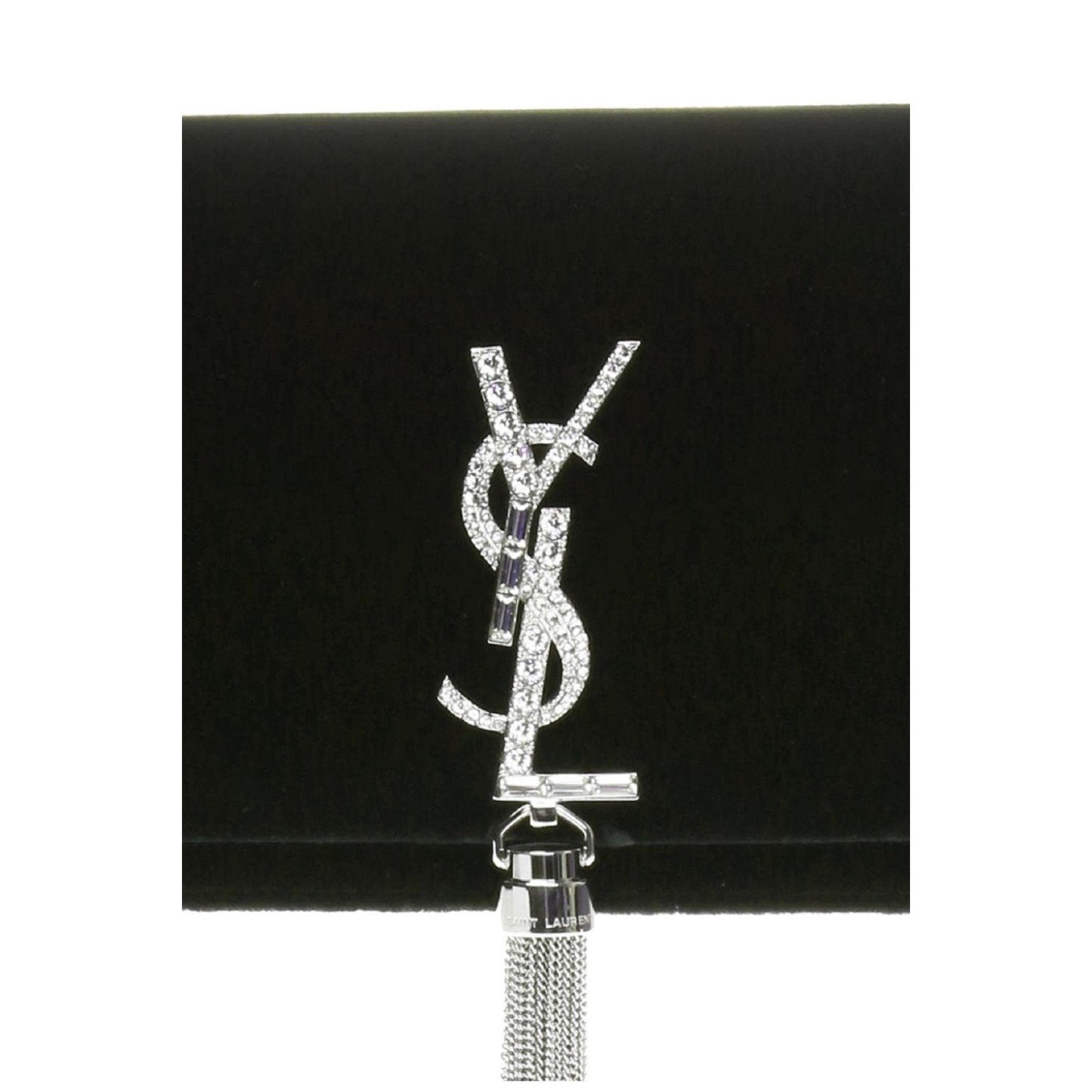 Saint Laurent Monogram Kate Tassel Crystal Green Velvet Cross Body 491521