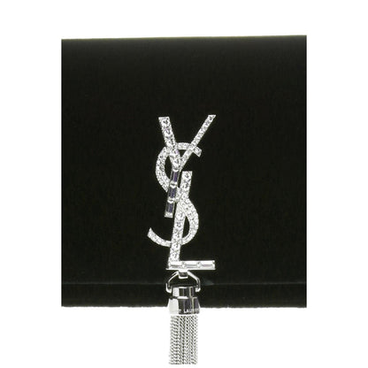 Saint Laurent Monogram Kate Tassel Crystal Green Velvet Cross Body 491521