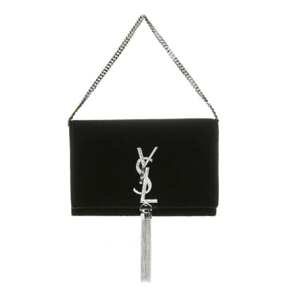 Saint Laurent Monogram Kate Tassel Crystal Green Velvet Cross Body 491521