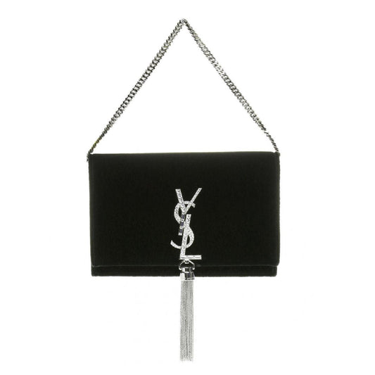 Saint Laurent Monogram Kate Tassel Crystal Green Velvet Cross Body 491521