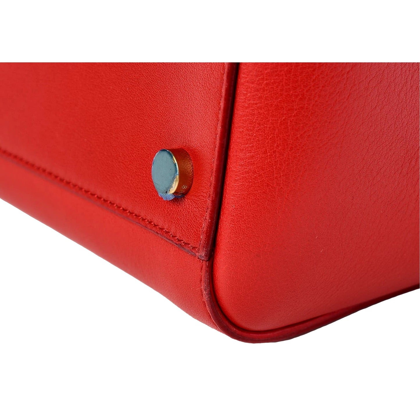 Saint Laurent Calfskin Medium Moujik Top Handle Bag Lipstick Red