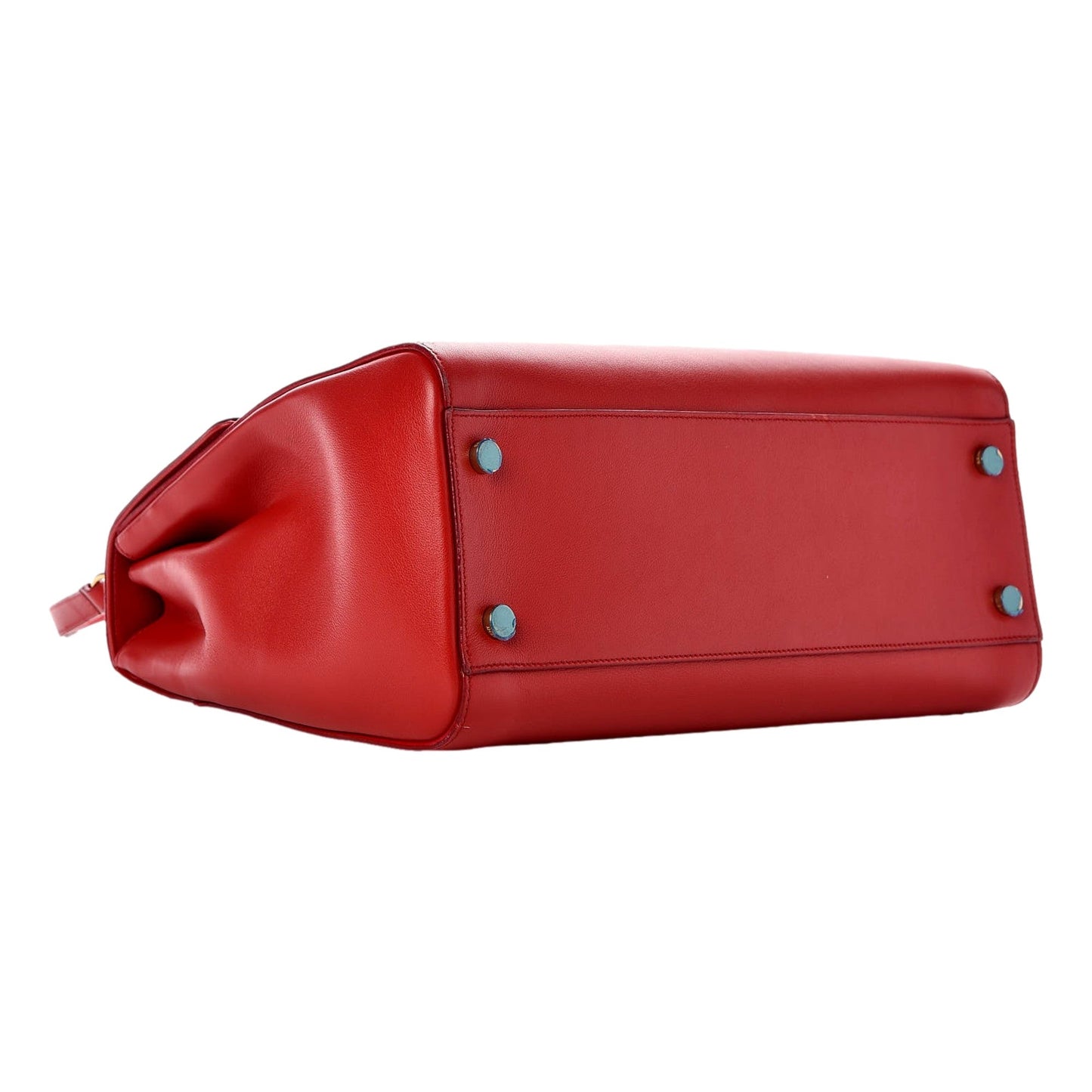 Saint Laurent Calfskin Medium Moujik Top Handle Bag Lipstick Red