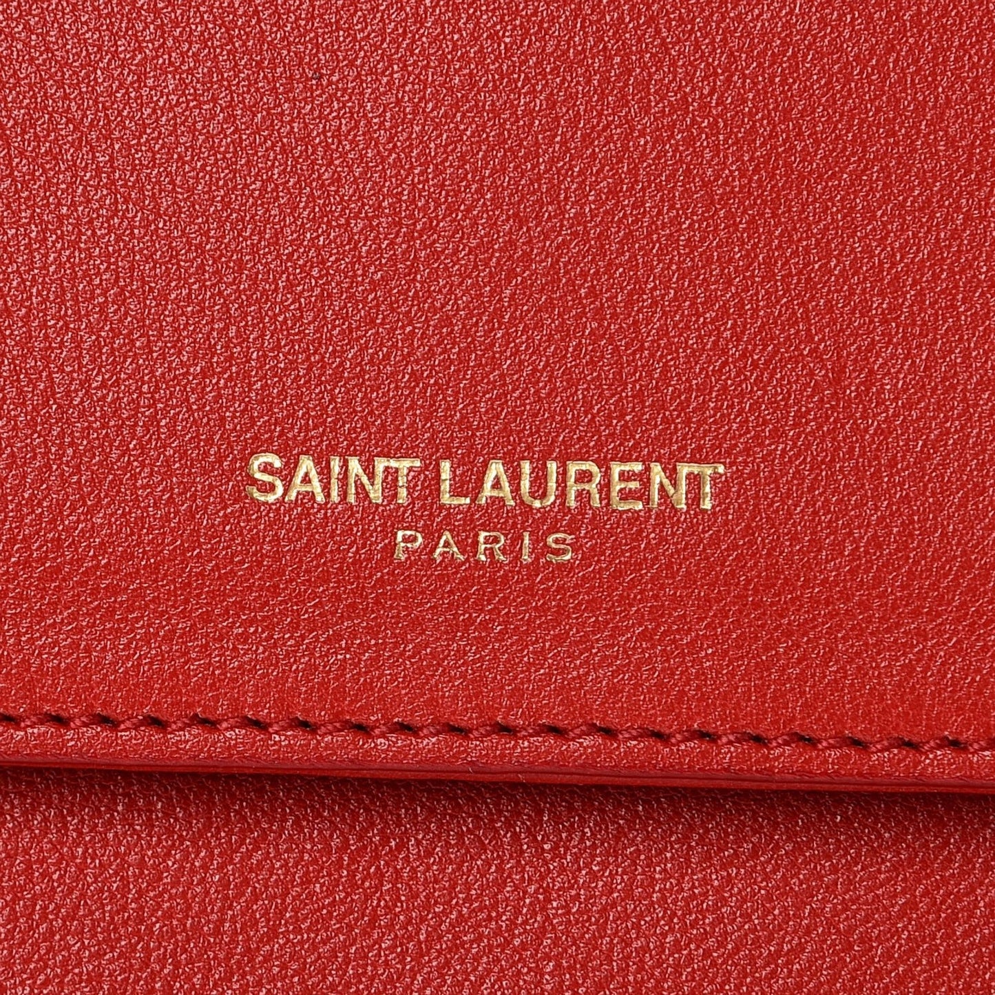 Saint Laurent Calfskin Medium Moujik Top Handle Bag Lipstick Red