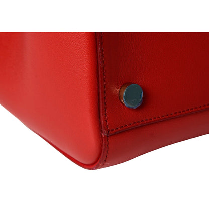 Saint Laurent Calfskin Medium Moujik Top Handle Bag Lipstick Red