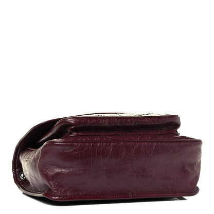 Saint Laurent Niki Medium Matelasse Leather Burgundy Satchel Bag 498894