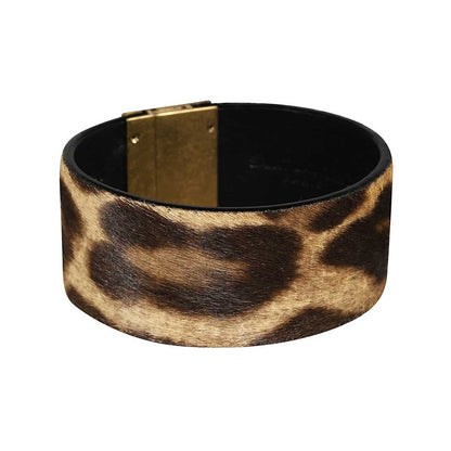 Saint Laurent Pony Hair Leopard Print Medium Bracelet 542012
