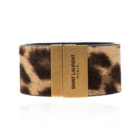 Saint Laurent Pony Hair Leopard Print Medium Bracelet 542012