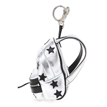 Saint Laurent Silver/Black Unisex Zip Backpack Key Chain Black Stars
