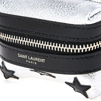 Saint Laurent Silver/Black Unisex Zip Backpack Key Chain Black Stars