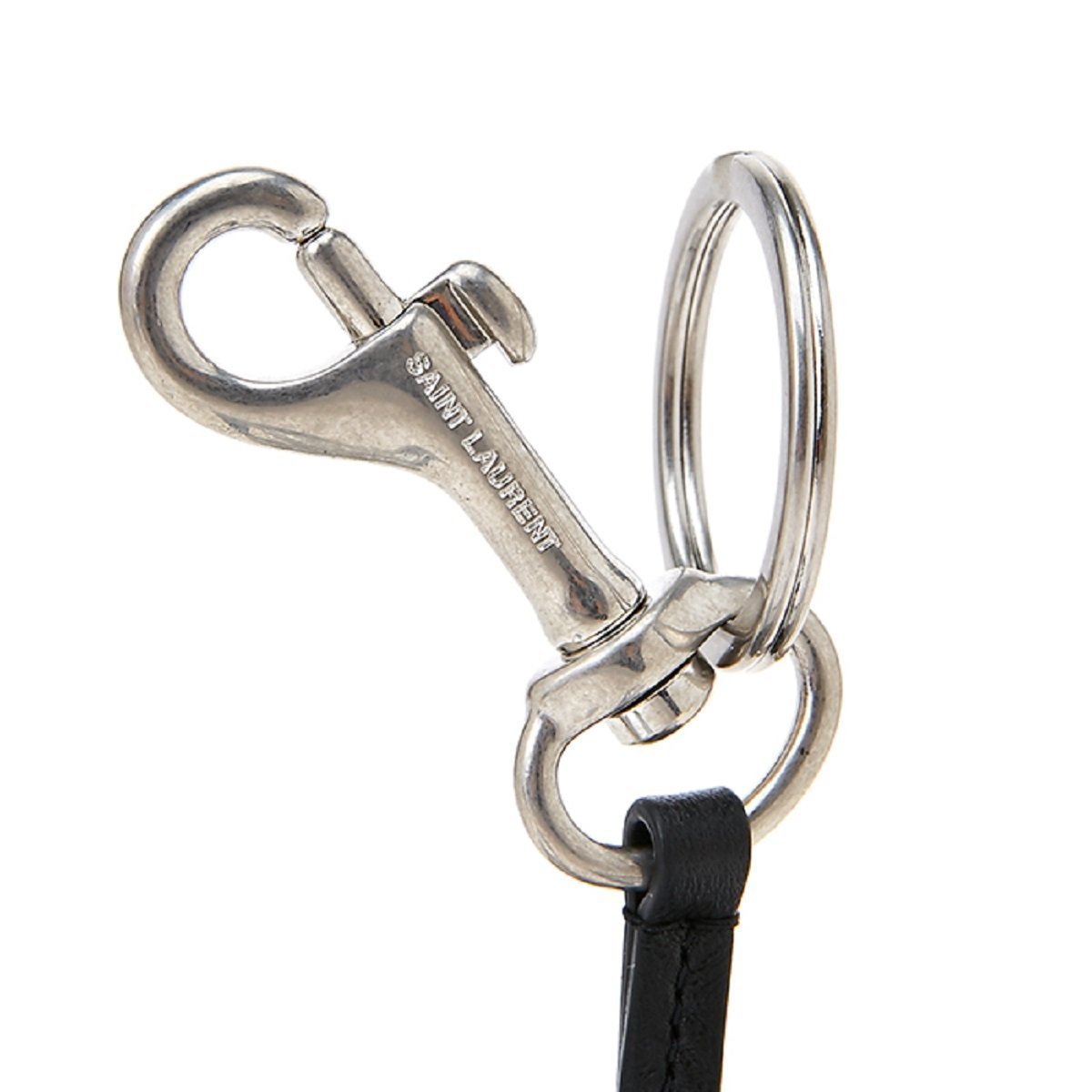 Saint Laurent Silver/Black Unisex Zip Backpack Key Chain Black Stars