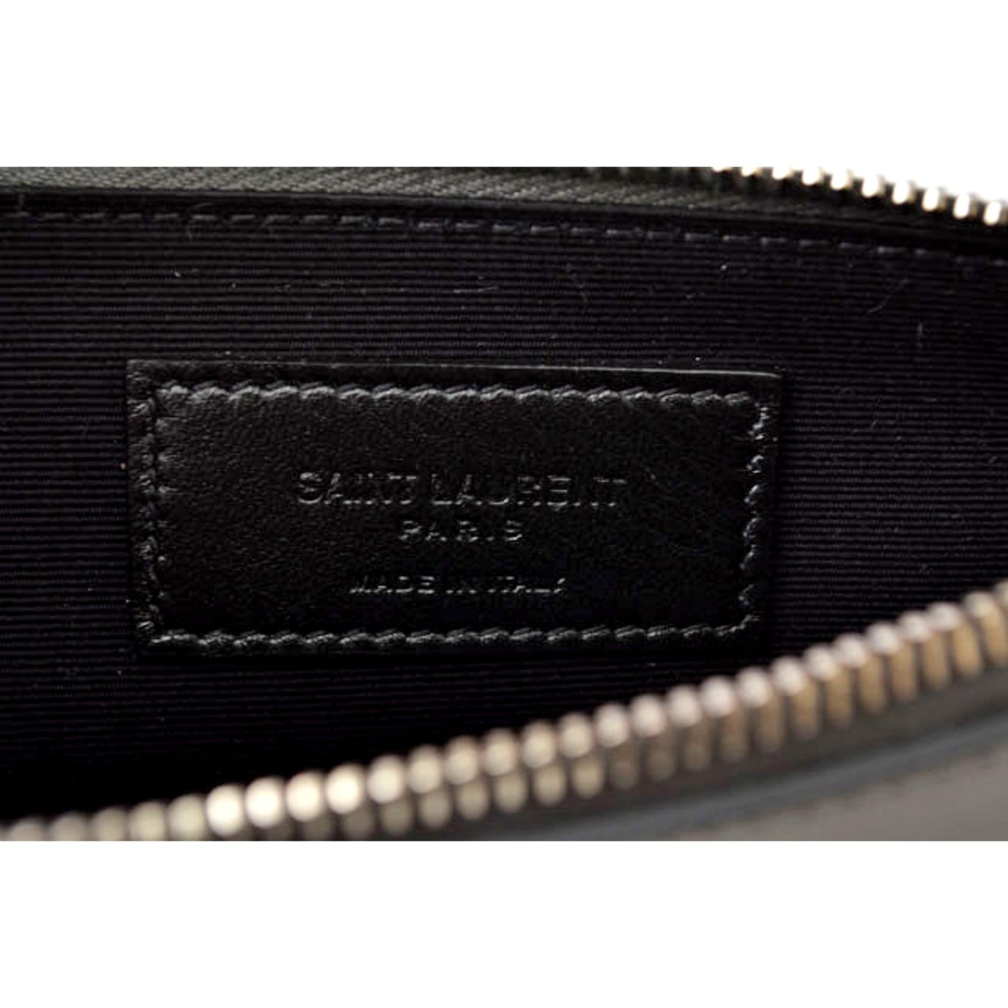 Saint Laurent Storm Grey Calfskin Leather Small Pouch Clutch Bag 635097