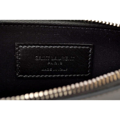 Saint Laurent Storm Grey Calfskin Leather Small Pouch Clutch Bag 635097