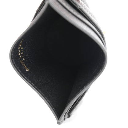 Saint Laurent Storm Grey Grain De Poudre Monogram Card Holder 423294