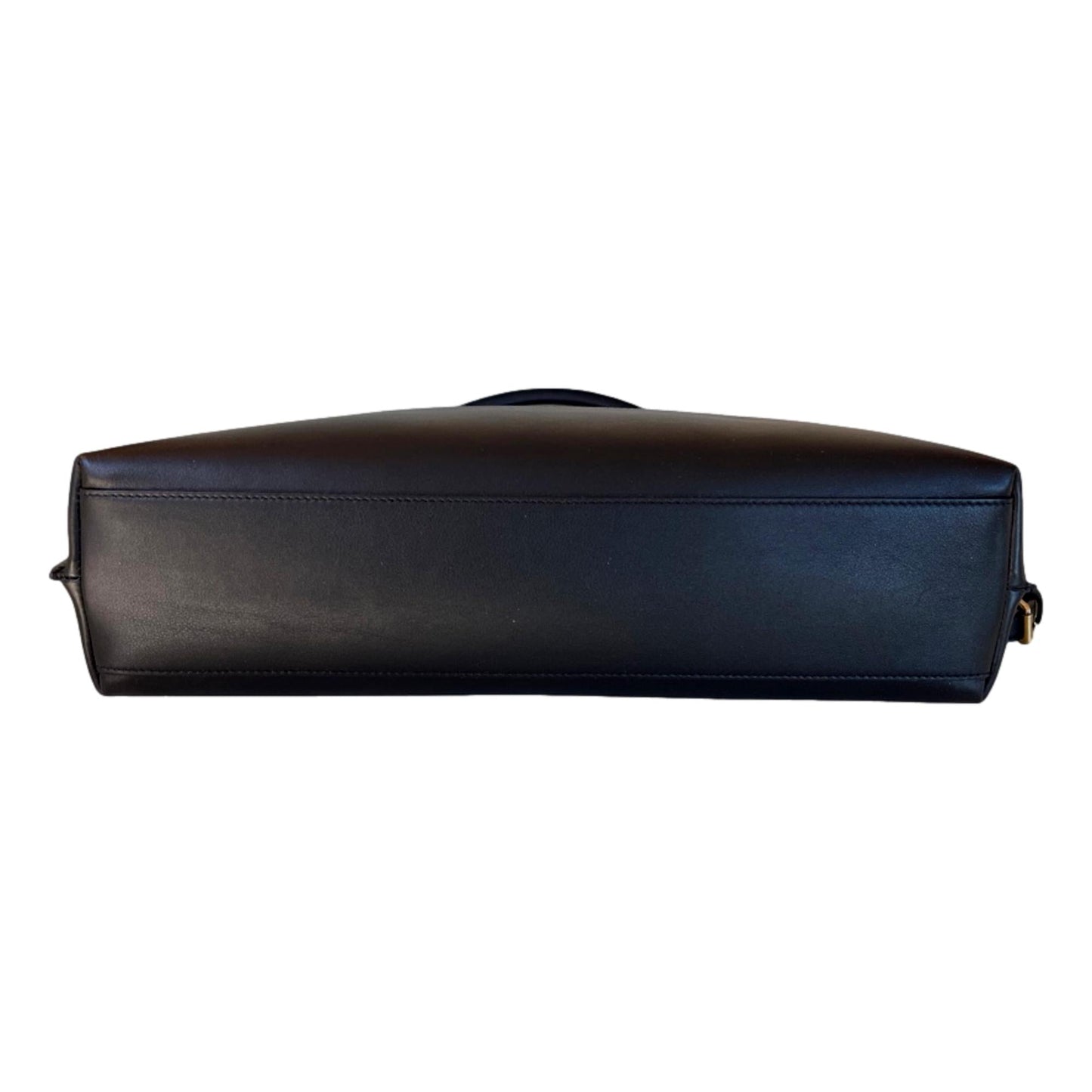 Saint Laurent Tag Canvas and Black Leather Hobo Bag