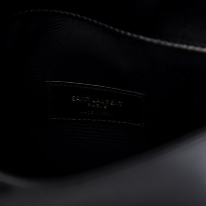 Saint Laurent Uptown Black Leather Shiny Monogram Small Pouch 565733