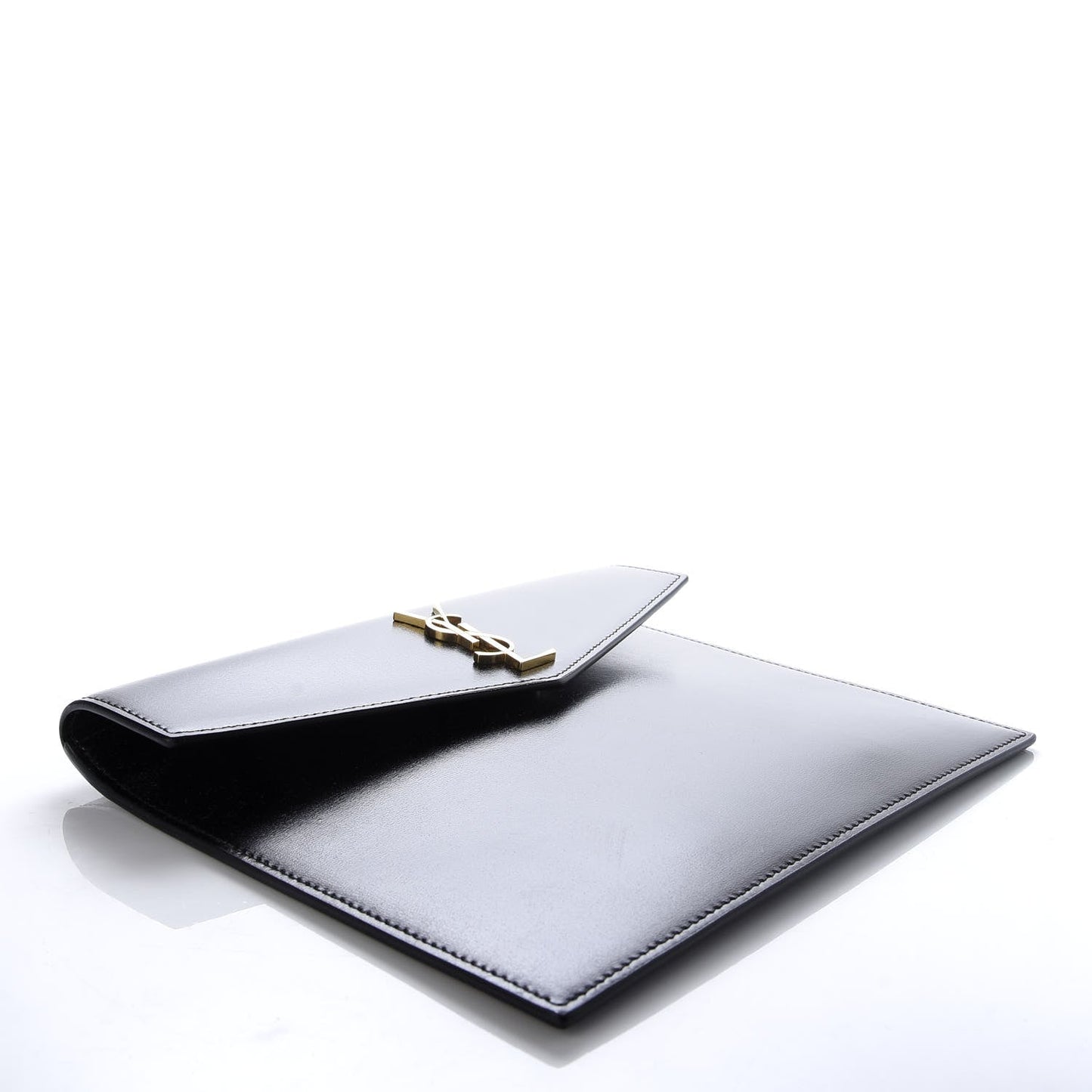 Saint Laurent Uptown Black Leather Shiny Monogram Small Pouch 565733