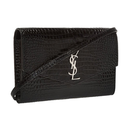 Saint Laurent Uptown Crocodile Embossed Leather Shoulder Bag 626675