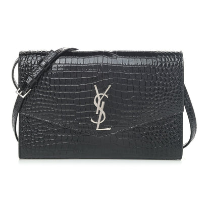 Saint Laurent Uptown Crocodile Embossed Leather Shoulder Bag 626675