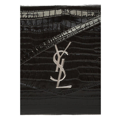 Saint Laurent Uptown Crocodile Embossed Leather Shoulder Bag 626675