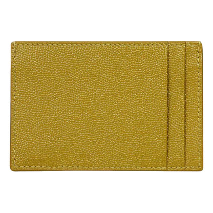 Saint Laurent Uptown Yellow Grain Leather Card Holder Wallet